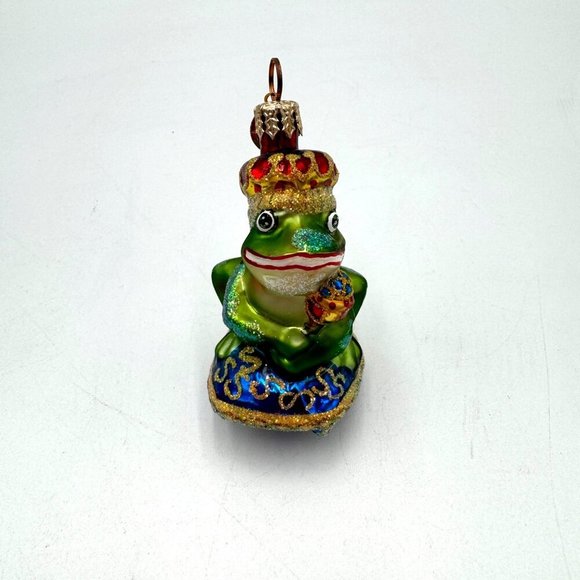 Royal Green Frog Christopher Radko JUST ONE KISS Christmas ornament Lil Gem